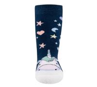 EWERS Chaussettes 'Einhorn' bleu pastel / bleu foncé / violet pastel, Taille 18-19