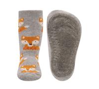 EWERS Chaussettes 'Fuchs' gris / orange foncé / blanc cassé, Taille 29-30