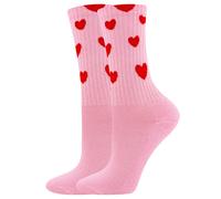 EWERS Chaussettes 'Hearts' rose / violet rouge, Taille 36-38