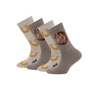 EWERS Chaussettes 'Pferd/Hufeisen' bleu / marron / gris, Taille 39-42