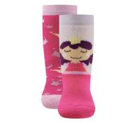 EWERS Chaussettes 'Prinzessin' orange foncé / rose / fuchsia, Taille 21-22