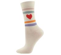 EWERS Chaussettes 'Ringel/Herz' beige, Taille 35-38