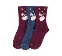 EWERS Chaussettes 'Schwan' marine / or / lie de vin / blanc, Taille 19-22