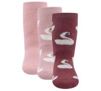 EWERS Chaussettes 'Swan' marron / aubergine / rose ancienne / noir, Taille 25,5