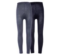 Ewers Leggings 2er Pack Uni, Leggings Fille, blau/dunkelblau,