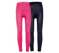 Ewers Leggings 2er Pack Uni, Leggings Fille, dunkelblau/pink,