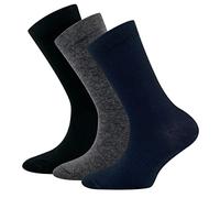 EWERS Lot de 3 chaussettes pour filles et garçons, 3 paires de chaussettes pour enfants, couleurs unies, coton, MADE IN GERMANY, tailles 35-38