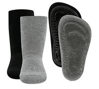EWERS pack de 2 chaussettes de sécurité unies, chaussettes antidérapantes avec semelle en caoutchouc, MADE IN GERMANY, 2 paires de chaussettes antidérapantes pour enfants, taille 23-24