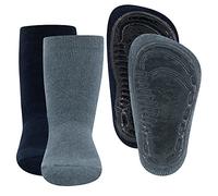 EWERS pack de 2 chaussettes de sécurité unies, chaussettes antidérapantes avec semelle en caoutchouc, MADE IN GERMANY, 2 paires de chaussettes antidérapantes pour enfants, taille 35-38