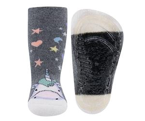 EWERS Stoppersocken Einhorn Chaussettes stoppeurs, Gris chiné, 31-36 Mixte
