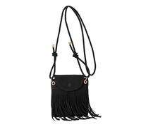 EWFAS Petit sac bandoulière femme style vintage avec franges, sac à main décontracté à rabat bouton pression, sangle réglable, accessoire tendance pour les sorties, balades et voyages de loisir