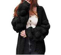 EWFAS Women Oversized Cardigan Knitted Cute Chunky Sweaters Wrap Long Fall Pom Pom Open Front Knit