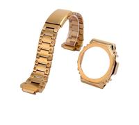 ewgrkba Boîtier et bracelet en acier inoxydable compatibles avec Casio GA2100 2110, bracelet de montre argent, noir, or(Glod kit)