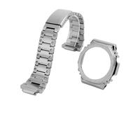 ewgrkba Boîtier et bracelet en acier inoxydable compatibles avec Casio GA2100 2110, bracelet de montre argent, noir, or(Silver kit)