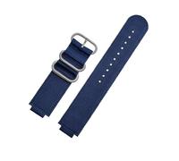 ewgrkba Bracelet de montre convexe 16 mm compatible avec Casio GM110 GM2100 GA900 GBA-800 GBD-800 GA-800, bracelet de montre en toile de nylon modifié for homme(Blue Silver Buckle)