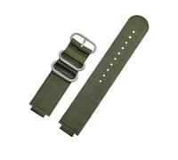 ewgrkba Bracelet de montre convexe 16 mm compatible avec Casio GM110 GM2100 GA900 GBA-800 GBD-800 GA-800, bracelet de montre en toile de nylon modifié for homme(Army Green silver)