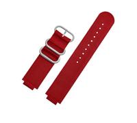 ewgrkba Bracelet de montre convexe 16 mm compatible avec Casio GM110 GM2100 GA900 GBA-800 GBD-800 GA-800, bracelet de montre en toile de nylon modifié for homme(Red Silver Buckle)
