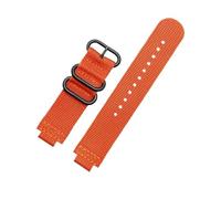 ewgrkba Bracelet de montre convexe 16 mm compatible avec Casio GM110 GM2100 GA900 GBA-800 GBD-800 GA-800, bracelet de montre en toile de nylon modifié for homme(Orange black buckle)