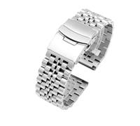 ewgrkba Bracelet de montre en acier inoxydable compatible avec les montres Seiko Prospex, chaîne en acier et bracelet en acier massif argenté noir de 22 mm for homme.(3111-silver,20mm)