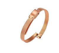 ewgrkba Bracelet de montre en acier inoxydable for femme, petite taille, largeur 6 mm, 8 mm, 10 mm, 12 mm, 14 mm, 16 mm, boucle en maille, bracelet ultra fin en acier H(Rose gold,10mm width)