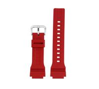 ewgrkba Bracelet de montre en caoutchouc 18 mm/20 mm compatible avec les bracelets de montre Casio MCW-200H/AE1500WH, joint convexe, accessoires de sport(Red-silver,MCW-200H-20mm)