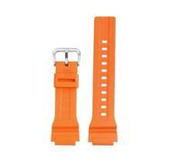 ewgrkba Bracelet de montre en caoutchouc 18 mm/20 mm compatible avec les bracelets de montre Casio MCW-200H/AE1500WH, joint convexe, accessoires de sport(Orange-silver,MCW-200H-20mm)