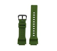 ewgrkba Bracelet de montre en caoutchouc 18 mm/20 mm compatible avec les bracelets de montre Casio MCW-200H/AE1500WH, joint convexe, accessoires de sport(Green-Black,MCW-200H-20mm)