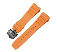 ewgrkba Bracelet de montre en caoutchouc 25 mm, noir, rouge, vert, gris, bleu, jaune, orange, compatible avec Richard Mille (bracelet en silicone RM011)(Orange-black)