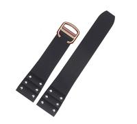 ewgrkba Bracelet de montre en caoutchouc compatible avec Cartier Santos, bracelet en silicone, noir et bleu, 21 mm(Black rose gold)