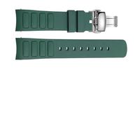 ewgrkba Bracelet de montre en caoutchouc compatible avec Mido Multifort TV M049.526, 22 mm, interface incurvée M049, accessoires de montre en silicone(Green-silver-1)