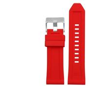 ewgrkba Bracelet de montre en caoutchouc de Silicone, 24mm, 26mm, 28mm, Compatible avec Diesel DZ4496 DZ4427 DZ4487 DZ4323 DZ4318 DZ4305, Bracelet de montre for hommes(Red silver buckle,24mm)