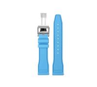 ewgrkba Bracelet de montre en caoutchouc fluoré à dégagement rapide, compatible avec les montres IWC Big Pilot Portofino TOP 171820, bracelet en caoutchouc 20 21 22(Light blue silver,Width 21mm)