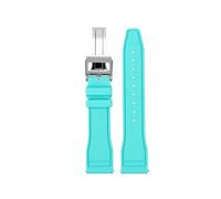 ewgrkba Bracelet de montre en caoutchouc fluoré à dégagement rapide, compatible avec les montres IWC Big Pilot Portofino TOP 171820, bracelet en caoutchouc 20 21 22(Mint Green silver,Width22mm)