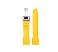 ewgrkba Bracelet de montre en caoutchouc fluoré à dégagement rapide, compatible avec les montres IWC Big Pilot Portofino TOP 171820, bracelet en caoutchouc 20 21 22(Yellow-silver,Width 21mm)