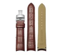 ewgrkba Bracelet de montre en cuir véritable à extrémité incurvée 22 mm, 23 mm, 24 mm, compatible avec Tissot Couturier T035, bracelet à boucle en acier, marron(Brown Silver,22mm)