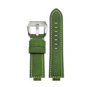 ewgrkba Bracelet de montre en nylon for homme CASIO GST-B400, en cuir de vache, convexe, respirant, en acier inoxydable, 14 mm, accessoires(Army Green silver)