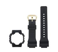 ewgrkba Bracelet de montre en résine, boîtier de montre compatible avec Casio AQ-S810W, bracelet en silicone modifié for homme, ensemble de lunette, accessoires(Black-Gold)
