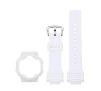 ewgrkba Bracelet de montre en résine, boîtier de montre compatible avec Casio AQ-S810W, bracelet en silicone modifié for homme, ensemble de lunette, accessoires(White-Silver)