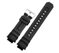 ewgrkba Bracelet de montre en silicone compatible avec Casio, bracelet de montre en silicone for homme Awgm100/M101 Aw-590/591/g-7700, bracelet convexe en résine de 16 mm(Black Silver)