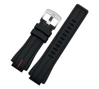 ewgrkba Bracelet de montre en silicone compatible avec Casio G-SHOCK GST-B200 GST-B200D Series Bracelet de montre for homme Accessoires de chaîne Bande de silicone en résine étanche(Black red silver)