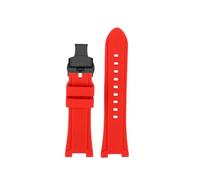 ewgrkba Bracelet de montre en silicone noir et orange 26 mm compatible avec Hamilton H78716983 H78716333, modification de la jonction concave, accessoires for montres homme(Silver Yellow)