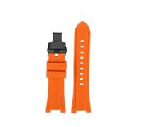 ewgrkba Bracelet de montre en silicone noir et orange 26 mm compatible avec Hamilton H78716983 H78716333, modification de la jonction concave, accessoires for montres homme(White Light Pur)