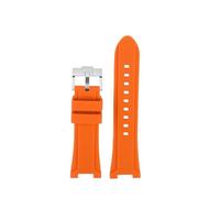 ewgrkba Bracelet de montre en silicone noir et orange 26 mm compatible avec Hamilton H78716983 H78716333, modification de la jonction concave, accessoires for montres homme(Coal Black)