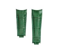 ewgrkba Bracelet de montre original incurvé 20 mm, compatible avec Rolex Water Ghost, bracelet en cuir véritable for homme GMT Submariner Daytona(Green - no buckle)