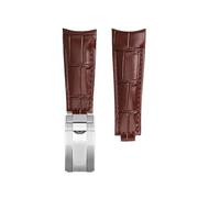 ewgrkba Bracelet de montre original incurvé 20 mm, compatible avec Rolex Water Ghost, bracelet en cuir véritable for homme GMT Submariner Daytona(Brown silver)