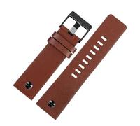 ewgrkba Bracelet de montre tendance en cuir de vache avec rivets, compatible avec les modèles Diesel DZ7313, DZ7333, 7322, 7257, 4318, 7348, 7334(Plain brown x black,30mm)