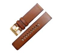 ewgrkba Bracelet en cuir de vache compatible avec les montres Diesel DZ 1399/ DZ4280/ DZ4290 avec boucle ardillon en acier inoxydable (24 x 26 x 28 mm)(Brown Gold,26mm)