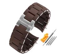 ewgrkba Bracelet en silicone et acier inoxydable compatible avec les modèles Armani AR5906, AR5905, AR5890, AR5889, 5858, 5920, homme, femme, 23 mm, 20 mm(Brown Silver,23mm)
