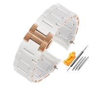 ewgrkba Bracelet en silicone et acier inoxydable compatible avec les modèles Armani AR5906, AR5905, AR5890, AR5889, 5858, 5920, homme, femme, 23 mm, 20 mm(White rose gold,20mm)