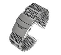 ewgrkba Bracelet Milan en maille requin 20, 22, 24 mm, compatible avec Hamilton, Omega, Breitling, Citizen, Seiko, bracelet en acier inoxydable, bracelet en métal massif(G29-02 silver,22mm)